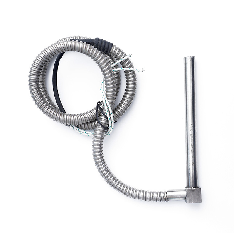 Tamang anggulo ng cartridge heater na may hose ng metal